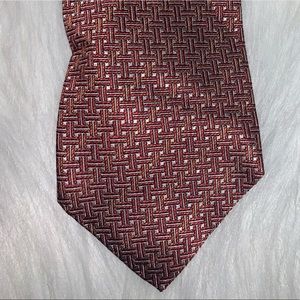 Lario red design silk tie D
